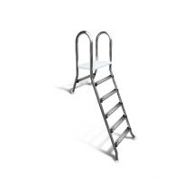 Hochbeckenleiter V2A CLASSIC Poolleiter aus Edelstahl 1x5 und 1x1 Stufe 1,50 m