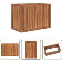 The Living Store Hochbeet 100x50x70 cm Massivholz Teak - Teak Hochbeet - Holz Hochbeet - Gartenmöbel - Blumenerde - Gartendekoration