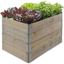 Trutzholm - Hochbeet Aus Holz 120x80x80 Cm Palettenrahmen 4-teilig Stapelbar Pflanzbeet Garten Balkon In Grau