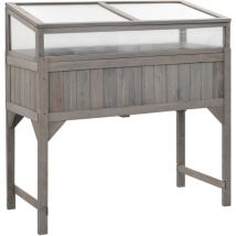 Hochbeet,Blumenkasten,Pflanzkasten mit Gewächshaus 110x54x120 cm Massivholz Tanne VMEC661957