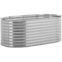 Uniprodo - Jardinera elevada metálica - oval - 202 x 100 x 78 cm - acero