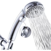 Hochdruck-duschkopf Mit 6 Strahlarten, Ein-/ausschalter Und Spa-jet-funktion – Handbrause Mit Duschkopf – Duschkopf Mit Schlauch – Chrom