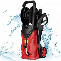 Goplus Hochdruckreiniger, Mit Max. Druck 105 Bar & Max. Foerdermenge 5.0l/min, Mit 5m Kabel, Mit Giesskanne & Reinigungsbürste, Elektrischer 
