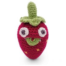 Hochet Fraise Fait-mains Coton Bio