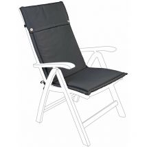 Hochlehniges Liegestuhlkissen mit wasserabweisendem Stoff für den Innen- und Außenbereich -Antracite / Kit mit 2 Stück