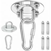 Tunwit - Hochleistungs-Deckenhaken, Hängematten-Aufhängeset aus Edelstahl mit einer Kapazität von 450 kg, 180 ° drehbar, für Beton-Holz-Sets,