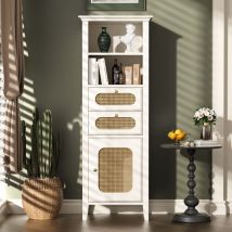 Hochschrank, Wohnzimmervitrine mit Rattan, lackierte Oberfläche, utilisé pour Wohnzimmerkombinationsmöbel