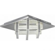 Esto - Deckenleuchte Chrom Wohnzimmerlampe led Deckenlampe Schlafzimmerleuchte, Acryl, 15W 1200lm neutralweiß, LxH 30 x 10 cm 740032