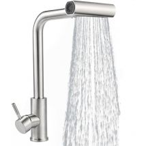 Hochwertiger Küchenarmatur Mit Ausziehbarer Brause, Edelstahl-spültischarmatur Im Wasserfall-design, Einhebelmischer Für Gewerbeküchen