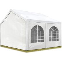 Hochwertiges Partyzelt 4x4 M Pavillon Zelt Pe Plane 450 N Gartenzelt Festzelt Wasserdicht Weiß