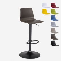 Design-Küchenbarhocker mit verstellbarem mattschwarzem Fuß Grand Soleil Imola Matt - Braun
