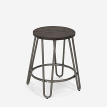 Hocker Metall Holz Industrielles Design Bars Restaurants Küche Carbon One - Dunkel Grau