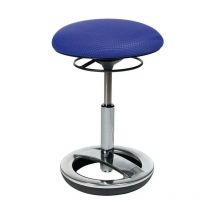 Topstar - Hocker mit Standfußring Polster blau Sitzhöhenverstellung 440-570 mm
