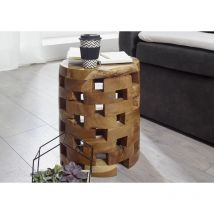 Hocker Teak Wurzel 30x30x47 natur lackiert UNIKA 153