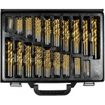 Bricoline - Benson Tools 170-teiliges Bohrerset aus HSS-Material mit Titanbeschichtung, inklusive Metallkoffer, ideal für Stahl, Gusseisen,
