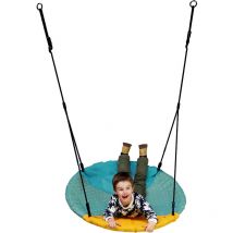 Nestschaukel türkis-gelb Vogelschaukel 98cm, Gartenschaukel - Hörby Bruk