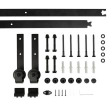 Hofuton 6FT/183 cm Quincaillerie Kit de Rail pour Porte Coulissante - Hardware Ensemble Industriel pour Porte Suspendue Sliding Barn Door en Bois