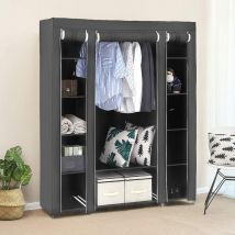 Hofuton Armoire de Rangement Penderie 172 x 134 x 43 cm Gris