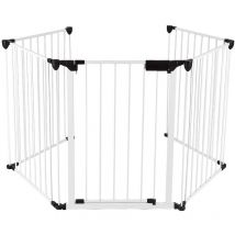 Hofuton Barrière de Sécurité Enfant - Grande Version 3.1M Barrière de Protection Cheminée 5 Panneaux – Pré-assemblé Blanc