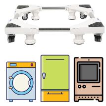Hofuton Lave Linge, 47cm-69cm Base de Machine à Laver Réglable Support Charge 150 kg Réduction du Bruit Effet Avec pour Réfrigérateur/Machine à
