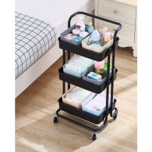 Wyctin - Hofuton Chariot multifonctions à 3 niveaux avec poignée noir