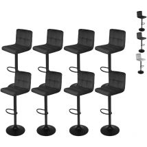 Wyctin - Hofuton Lot de 8 Tabourets de Bar avec Assise Rembourrée en Velours, Chaise de Cuisine Pivotante avec Dossier et Repose-pieds, Hauteur
