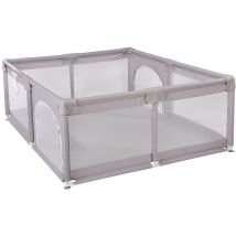 Hofuton Parc pour Bébé - Centre d'activités Pour Enfants - Avec Tapis - Grille de Protection Stable pour Enfants - Gris - 180 x 150 cm
