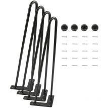 Wyctin - Hofuton Pieds de Table en épingle Lot de 4 Accessoires de montage inclus Hauteur : 50 cm