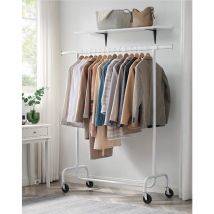Wyctin - Hofuton Portant à Vêtements, Porte-manteau, Porte-vêtements, Barre Extensible, Blanc