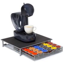 Hofuton Porte Dosette de Café Support de Capsule Rangement Tiroir pour 36 Coffee Gris