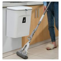 Hofuton Poubelle à suspendre avec couvercle, poubelle murale, pour placard/salle de bain/chambre/bureau (blanc)