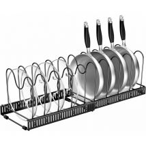 Hofuton Range-casseroles Réglables, Rangement Couvercle Casserole Support en Fer Rangement Cuisine Convient pour Couvercle Poêles, Organiseur