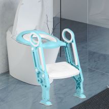 Wyctin - Hofuton Siège de Toilette Enfant Pliable et Réglable Reducteur de Toilette Bébé avec Marches Larges Lunette de Toilette Confortable