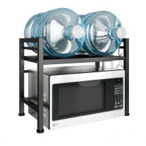 Wyctin - Hofuton Support Extensible Four à Micro-Ondes à Charge Lourde avec 6 Crochets Suspendus Organisateur de Rangement Noir
