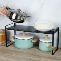 Hofuton Étagère de Cuisine, Étagère à Épices, en Métal, Convient pour le Rangement de la Maison et de la Cuisine, 36-602118cm, Noir