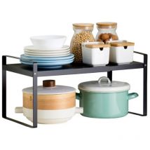 Hofuton Étagère De Rangement Ajustable Pour Placard, Étagère De Cuisine En Métal Multifonctionnelle Extensible, Étagère D'Armoire De Comptoir