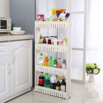 Wyctin - Hofuton Étagère de Salle de Bain, Chariot de Stockage pour Petit Espace, Meuble de cuisine à roulettes, Chariot de Rangement avec 4 niveaux