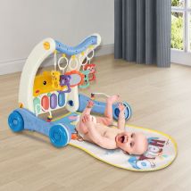 Hofuton Tapis de jeu et de gym bébé, marcheur d'apprentissage pour bébé, centre d'activités bébé avec piano, tapis de temps ventral bébé avec musique