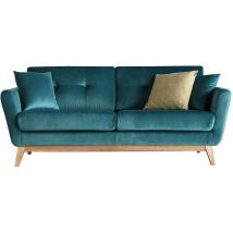 Concept-usine - Canapé droit scandinave 3 places velours 190cm hoga