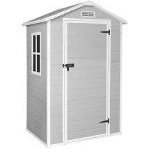 Hoggar - Abri De Jardin En Résine Aqua 1.4 Avec Fenêtre - Inclut Le Sol - Toit À Pignon - Gris Blanc - Cabane Extérieur - Cabanon Rangement Et 