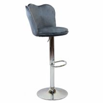 Höhenverstellbare Innenhocker Mit Metallstruktur Und Traumvelvet -sitz - Grey - Grey