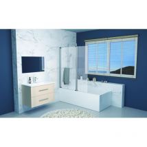 Ondee - Mamparas de baño tulipa - 120x140X0,4CM - Vidrio templado - acabado cromado