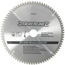 Silverline - Disco de tct para ventanas de upvc, 80 dientes 250 x 30 mm, anillos de 25, 20 y 16 mm