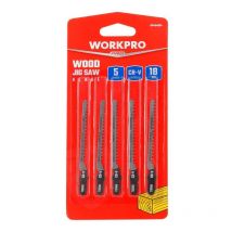 Workpro - Juego de 5 Hojas de Sierra Caladora T101A0 para Madera 21159