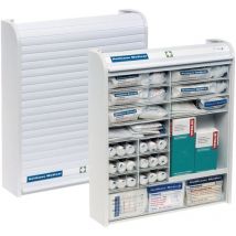 Verbandschrank Rollmed – 14 Schubladen – 480mm x 420mm x 100mm – Weiß – nach DIN 13157