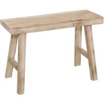 Spetebo - Holz Blumenbank natur rechteckig - 45 x 44 cm - Echtholz Deko Pflanzenständer - Massivholz Hocker Ständer für Blumen Topfpflanze Garten