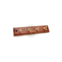 Inferramenta - appendiabiti Holz base legno 4 ganci in ottone 23,5 cm attaccapanni