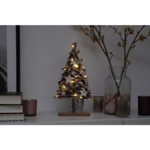 Spetebo - led Holz Weihnachtsbaum 37 cm - 15 led - Deko Tannenbaum warm weiss beleuchtet
