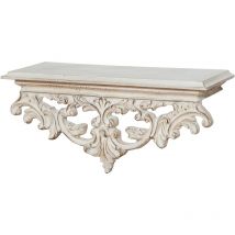 Wandregal aus Holz mit antikiertem weißem Finish L46XPR17XH22 cm. Made in Italy