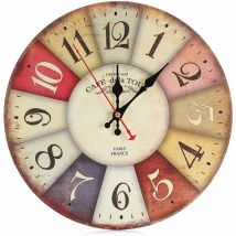 Holz-Wanduhr - 30cm große Retro-Ziffern - Silent No Ticking Wanduhr für Küche, Wohnzimmer